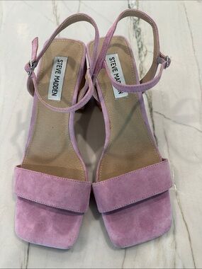 Steve Madden Lilac Suede Block Heel Sandals
